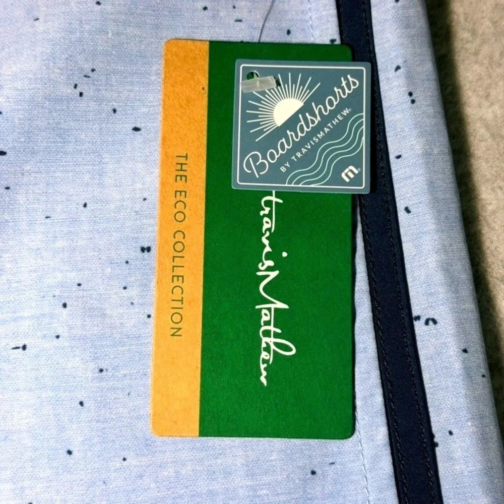 Travis‎ Mathew Mens Eco Collection Heather Bel Air Blue Yucatan Board Shorts 40